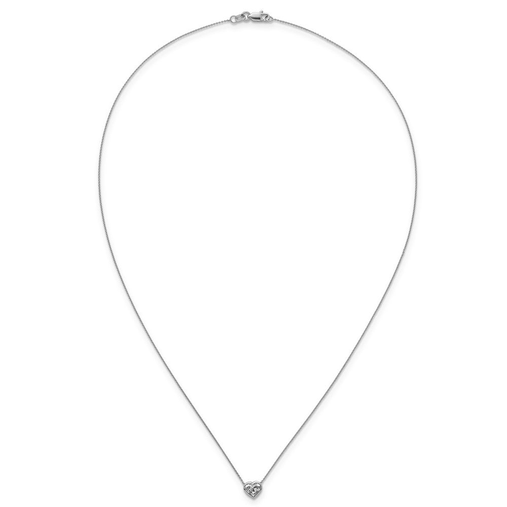 14kw Lab Grown Diamond VS+F+  Heart Bezel Pendant Necklace