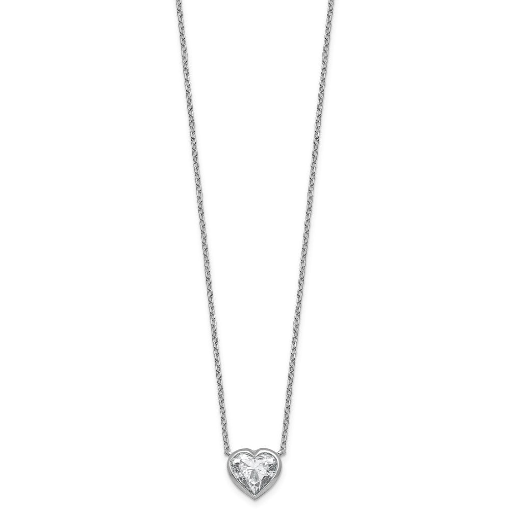 14kw Lab Grown Diamond VS+F+  Heart Bezel Pendant Necklace