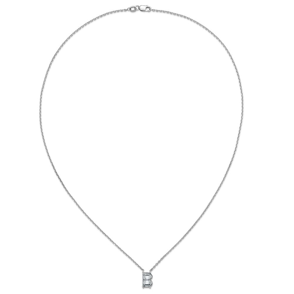 14kw 2ct Lab Grown Dia VS+ F+ Comp Letter B 18in Initial Necklace