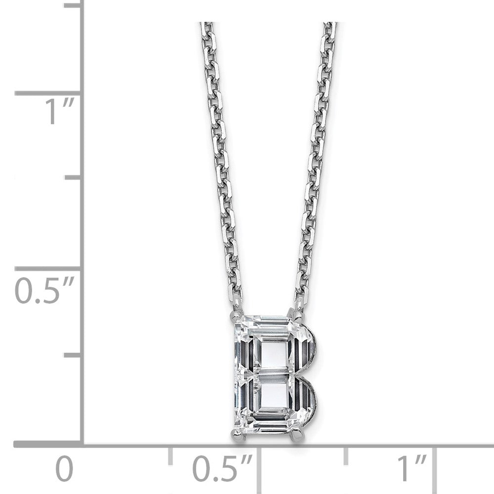 14kw 2ct Lab Grown Dia VS+ F+ Comp Letter B 18in Initial Necklace