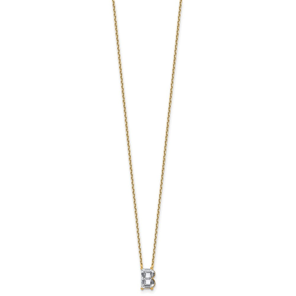 14k 2ct Lab Grown Dia VS+ F+ Comp Letter B 18in Initial Necklace