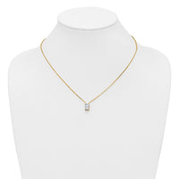 14k 2ct Lab Grown Dia VS+ F+ Comp Letter B 18in Initial Necklace