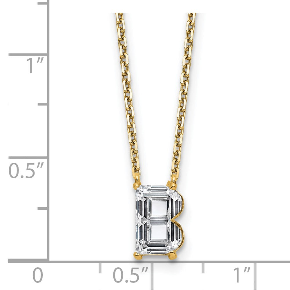 14k 2ct Lab Grown Dia VS+ F+ Comp Letter B 18in Initial Necklace