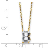 14k 2ct Lab Grown Dia VS+ F+ Comp Letter B 18in Initial Necklace