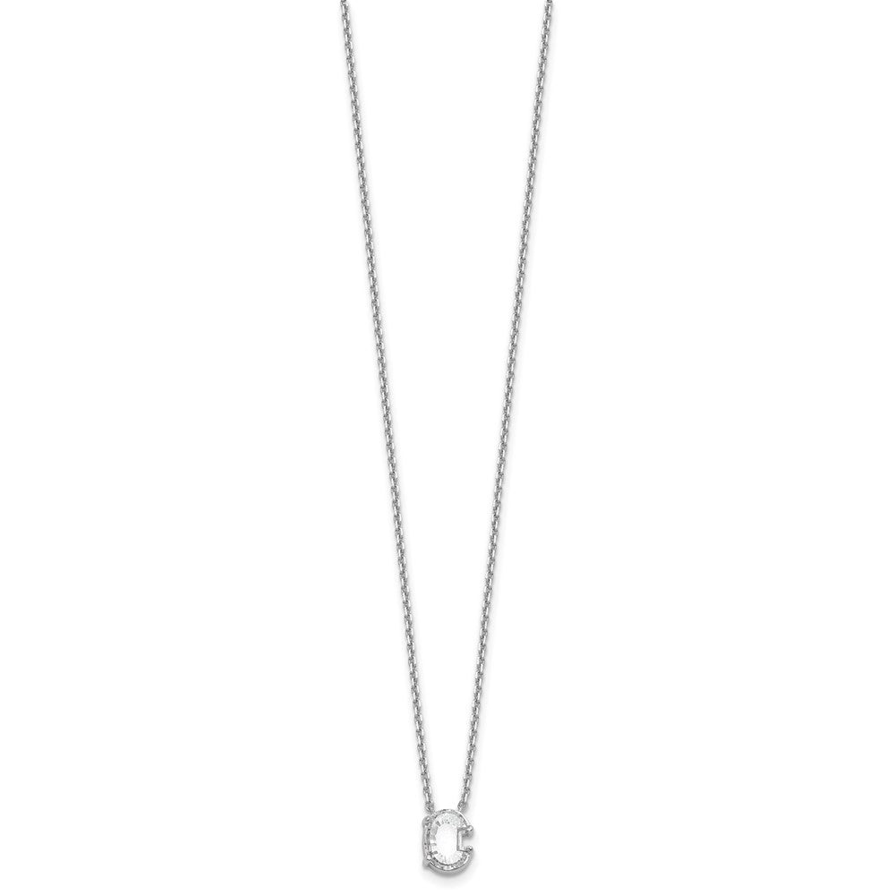 14kw 1 3/4ct Lab Grown Dia VS+ F+ Comp Letter C 18in Initial Necklace