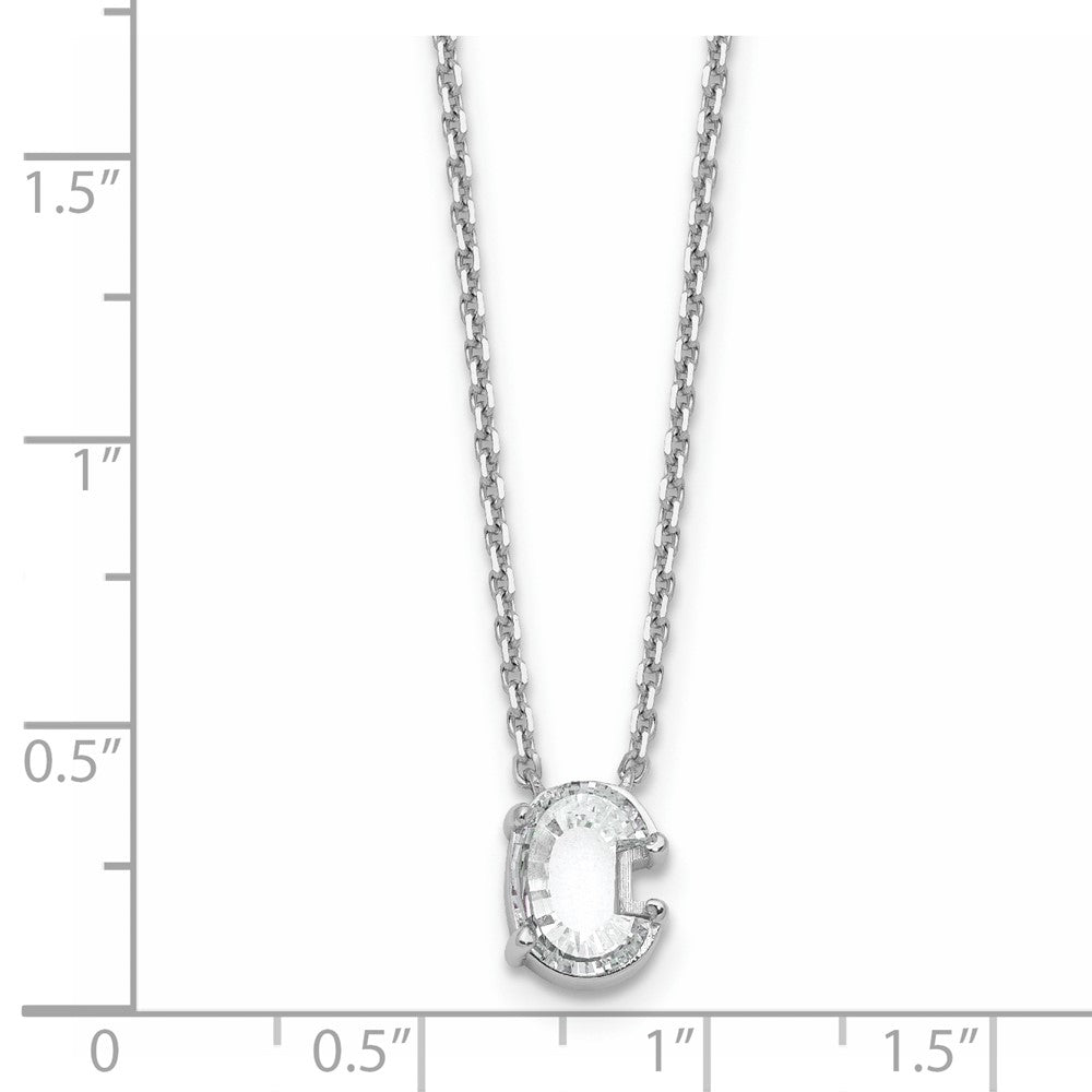 14kw 1 3/4ct Lab Grown Dia VS+ F+ Comp Letter C 18in Initial Necklace
