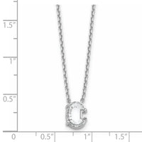 14kw 1 3/4ct Lab Grown Dia VS+ F+ Comp Letter C 18in Initial Necklace