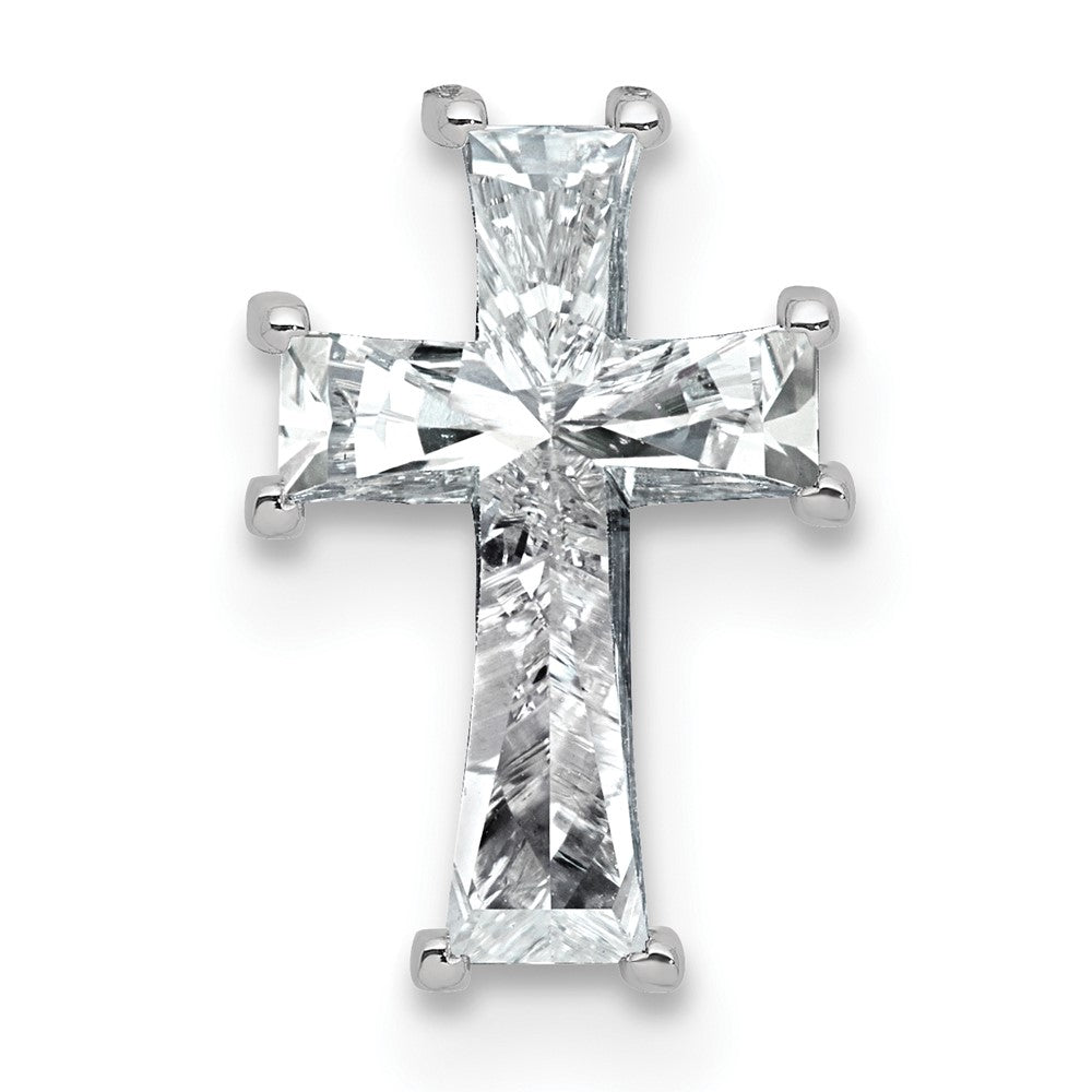 14k White Gold Holds 3 3/4ct Cross Pendant Mounting