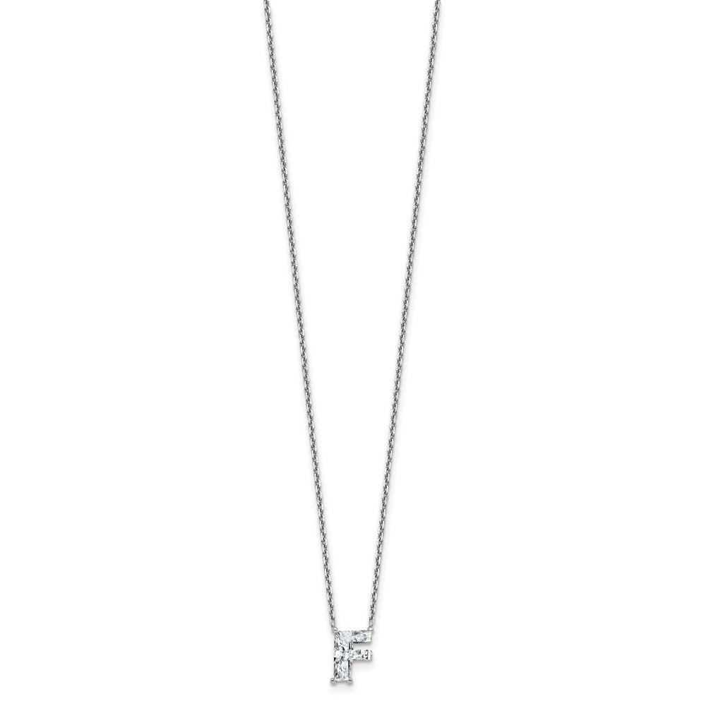 14kw 1 1/2ct Lab Grown Dia VS+ F+ Comp Letter F 18in Initial Necklace