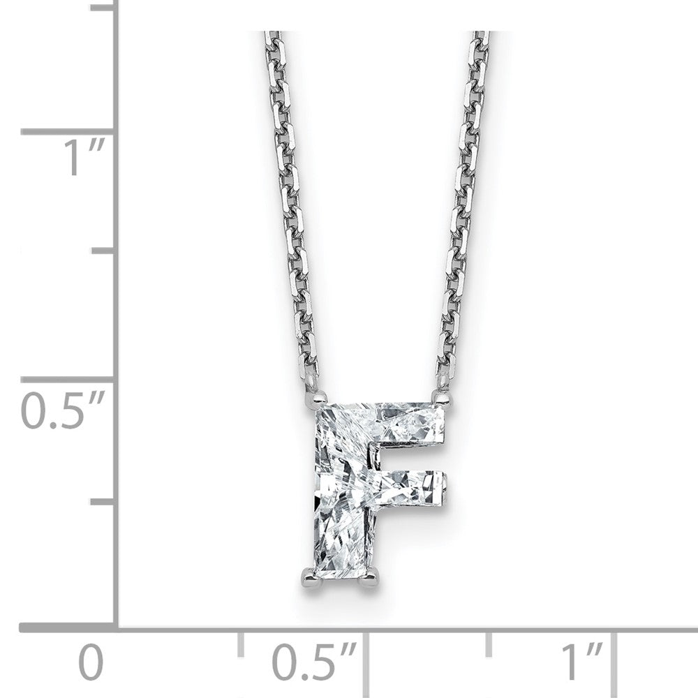 14kw 1 1/2ct Lab Grown Dia VS+ F+ Comp Letter F 18in Initial Necklace