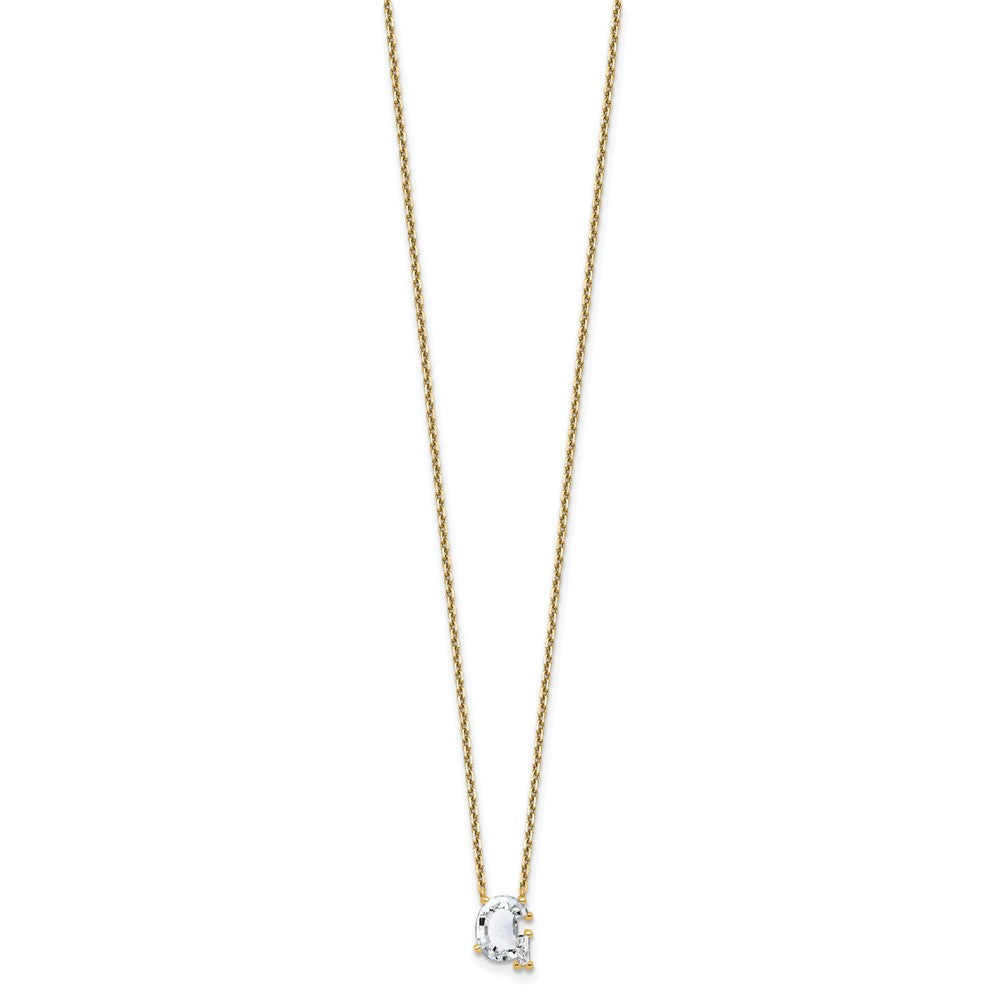 14k 2 1/4ct Lab Grown Dia VS+ F+ Comp Letter G 18in Initial Necklace