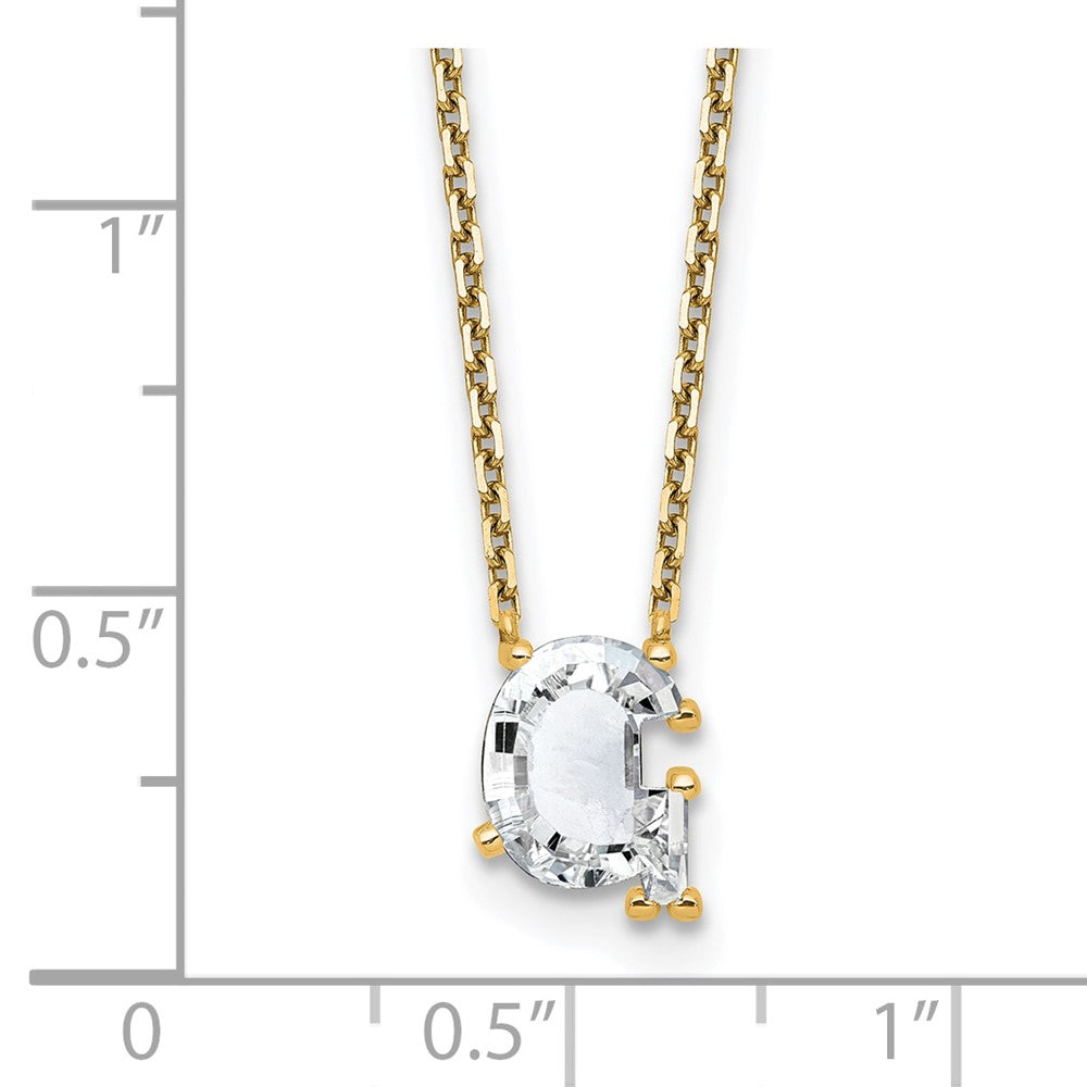 14k 2 1/4ct Lab Grown Dia VS+ F+ Comp Letter G 18in Initial Necklace
