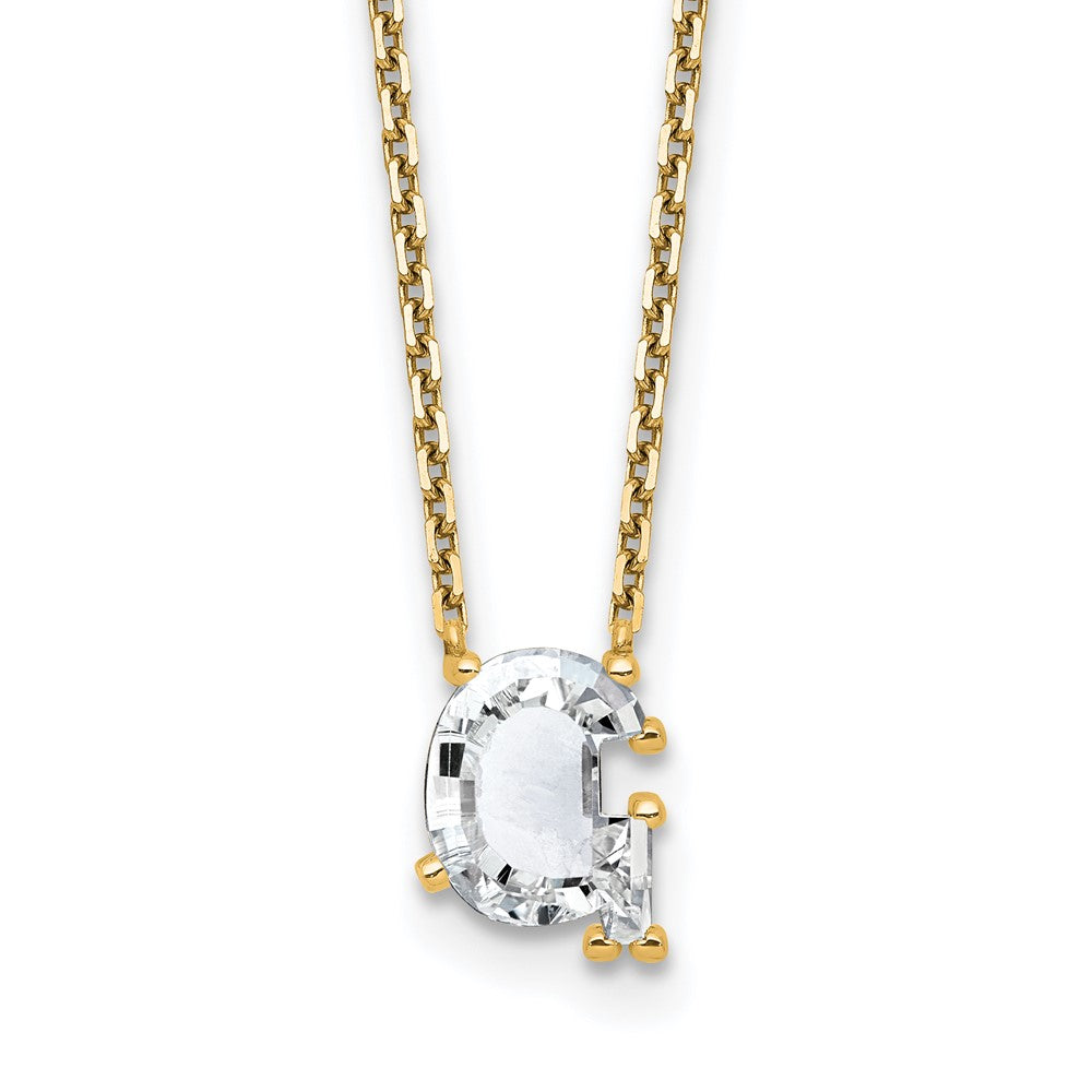 14k 2 1/4ct Lab Grown Dia VS+ F+ Comp Letter G 18in Initial Necklace