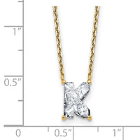 14k 2ct Lab Grown Dia VS+ F+ Comp Letter K 18in Initial Necklace