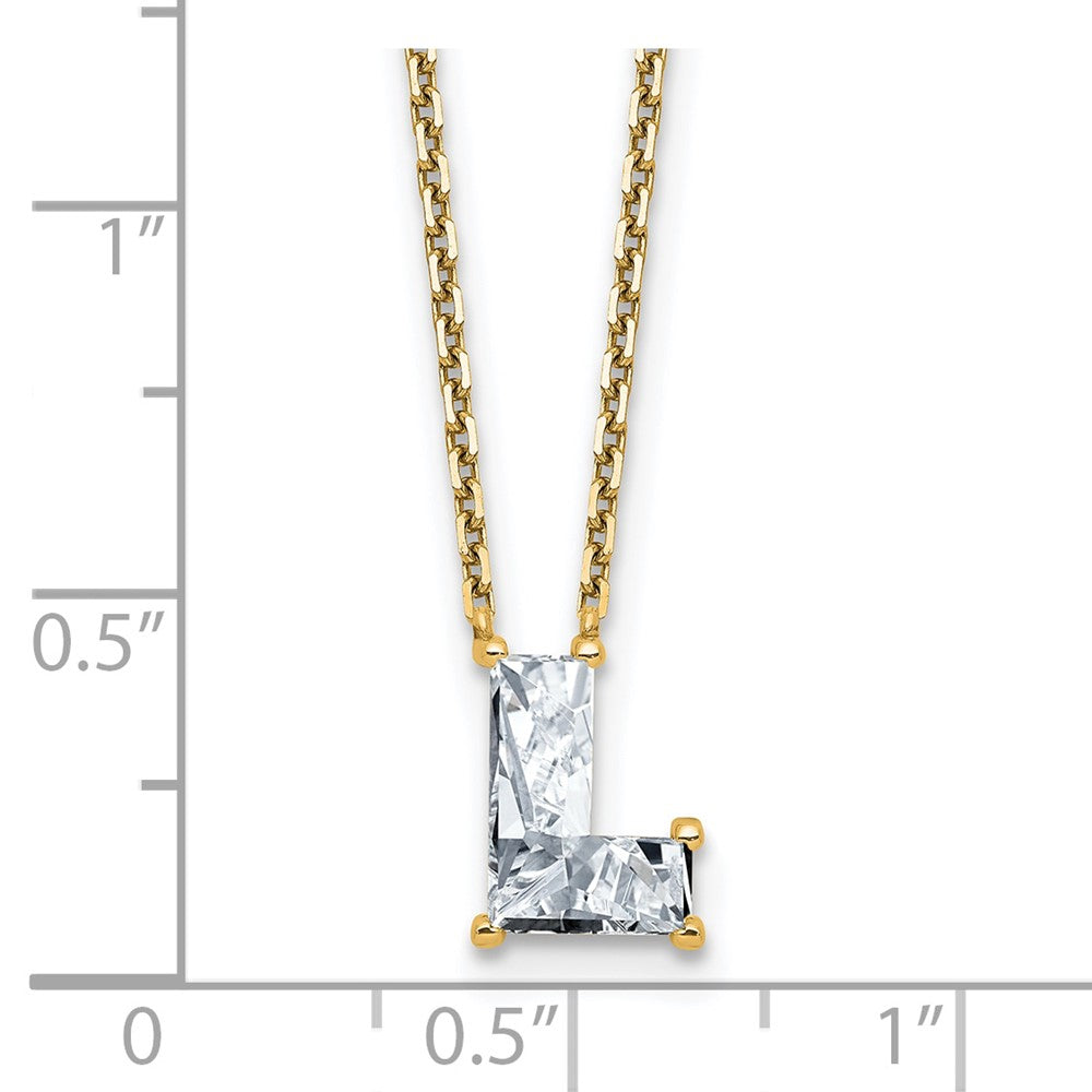 14k 1 5/8ct Lab Grown Dia VS+ F+ Comp Letter L 18in Initial Necklace
