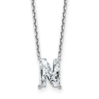 14kw 1 7/8ct Lab Grown Dia VS+ F+ Comp Letter N 18in Initial Necklace