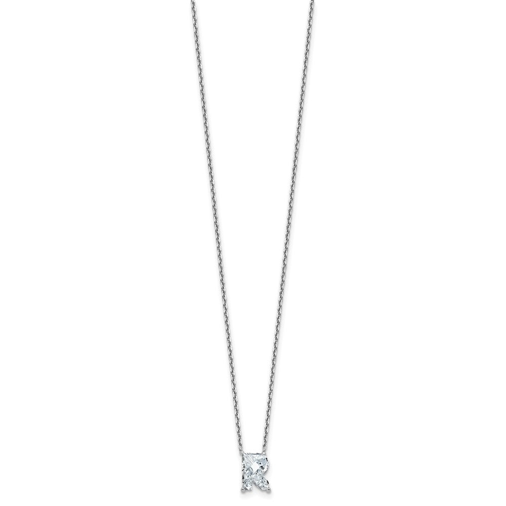 14kw 2 1/3ct Lab Grown Diamond VS+ F+ Comp Letter R 18in Initial Necklace