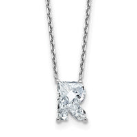 14kw 2 1/3ct Lab Grown Diamond VS+ F+ Comp Letter R 18in Initial Necklace