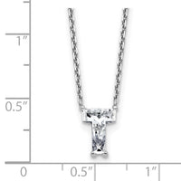 14kw 1 5/8ct Lab Grown Diamond VS+ F+ Comp Letter T 18in Initial Necklace