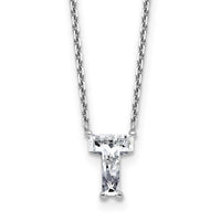 14kw 1 5/8ct Lab Grown Diamond VS+ F+ Comp Letter T 18in Initial Necklace