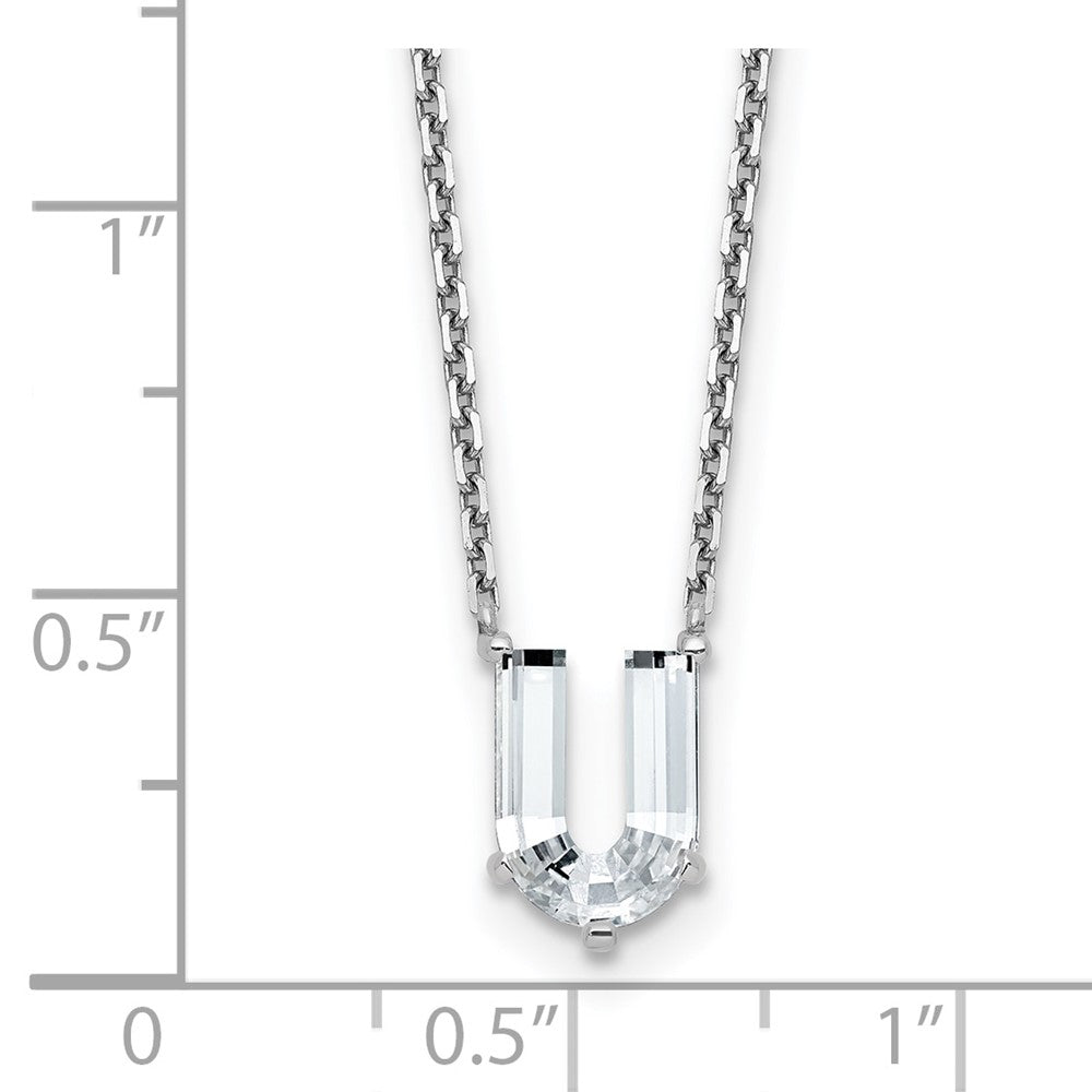 14kw 2 1/3ct Lab Grown Diamond VS+ F+ Comp Letter U 18in Initial Necklace