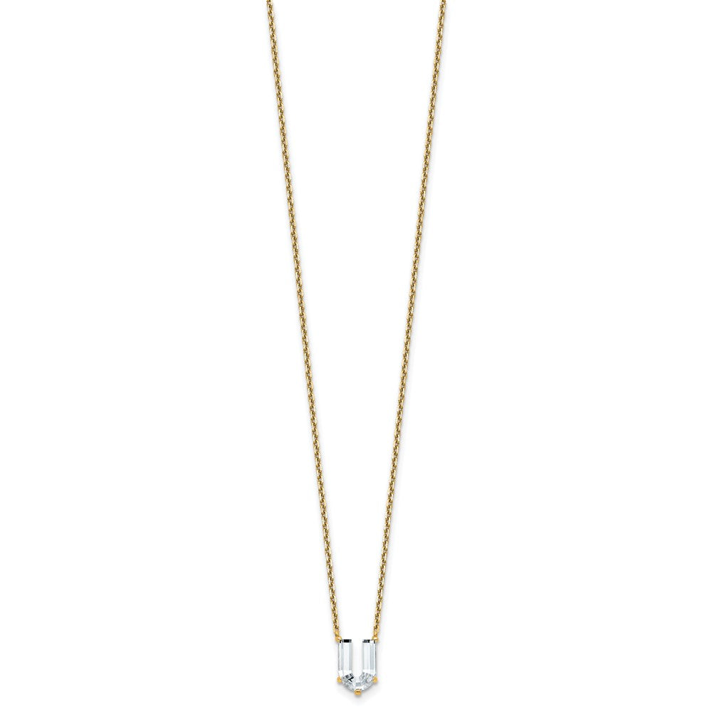14k 2 1/3ct Lab Grown Diamond VS+ F+ Comp Letter U 18in Initial Necklace