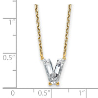 14k 1 3/4ct Lab Grown Diamond VS+ F+ Comp Letter V 18in Initial Necklace