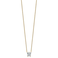 14k 2 1/3ct Lab Grown Diamond VS+ F+ Comp Letter W 18in Initial Necklace