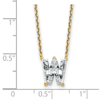 14k 2 1/3ct Lab Grown Diamond VS+ F+ Comp Letter W 18in Initial Necklace