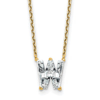 14k 2 1/3ct Lab Grown Diamond VS+ F+ Comp Letter W 18in Initial Necklace