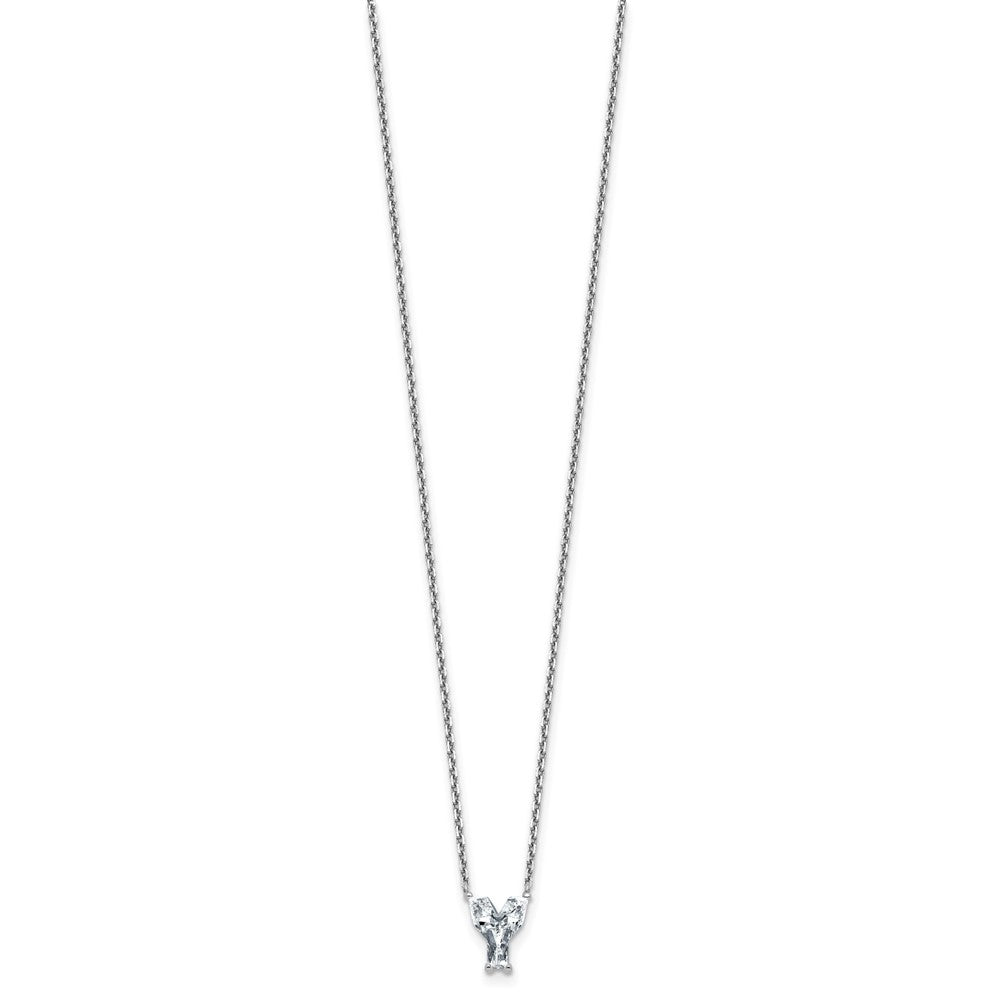 14kw 1 3/4ct Lab Grown Diamond VS+ F+ Comp Letter Y 18in Initial Necklace