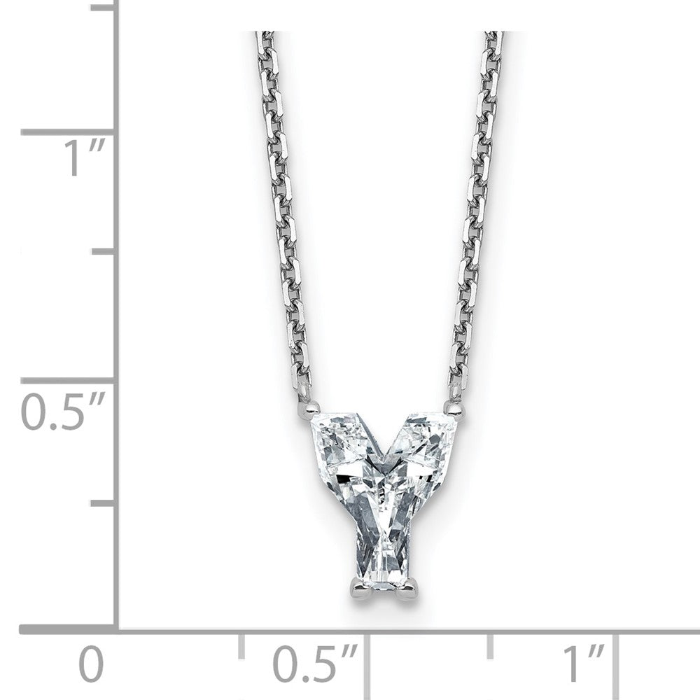 14kw 1 3/4ct Lab Grown Diamond VS+ F+ Comp Letter Y 18in Initial Necklace