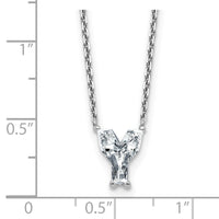 14kw 1 3/4ct Lab Grown Diamond VS+ F+ Comp Letter Y 18in Initial Necklace