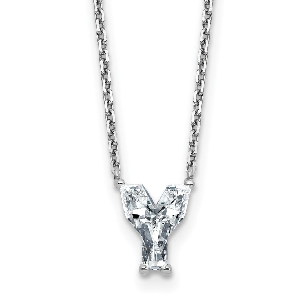 14kw 1 3/4ct Lab Grown Diamond VS+ F+ Comp Letter Y 18in Initial Necklace