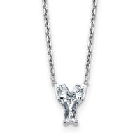 14kw 1 3/4ct Lab Grown Diamond VS+ F+ Comp Letter Y 18in Initial Necklace