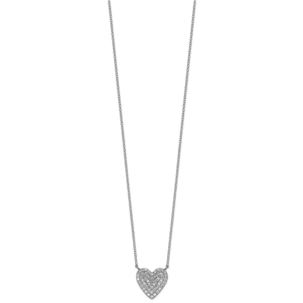 14kw 1/2 ctw Lab Grown Diamond VS+ F+ Heart Cluster Necklace
