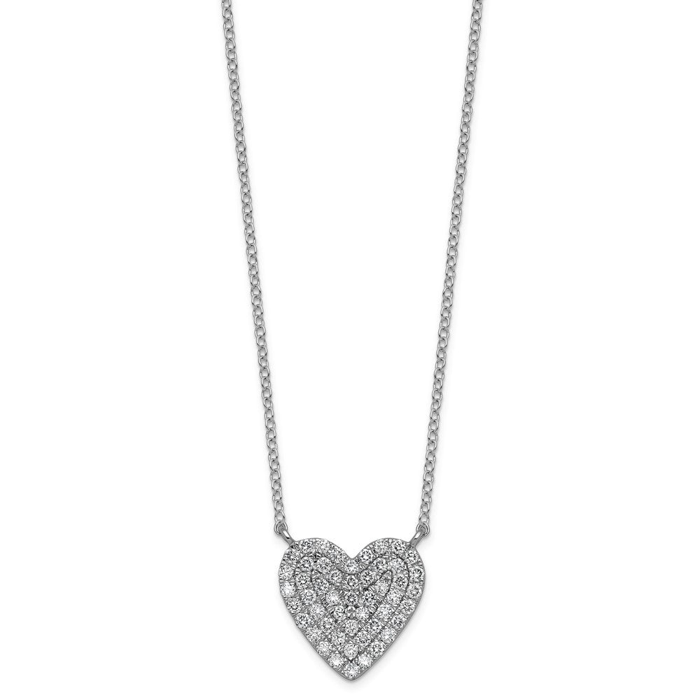 14kw 1/2 ctw Lab Grown Diamond VS+ F+ Heart Cluster Necklace