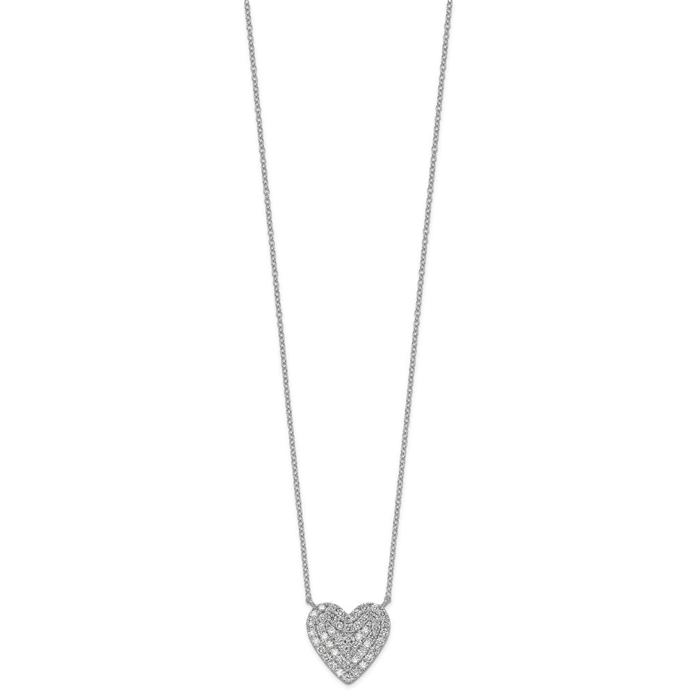 14kw 3/4 ctw Lab Grown Diamond VS+ F+ Heart Cluster Necklace