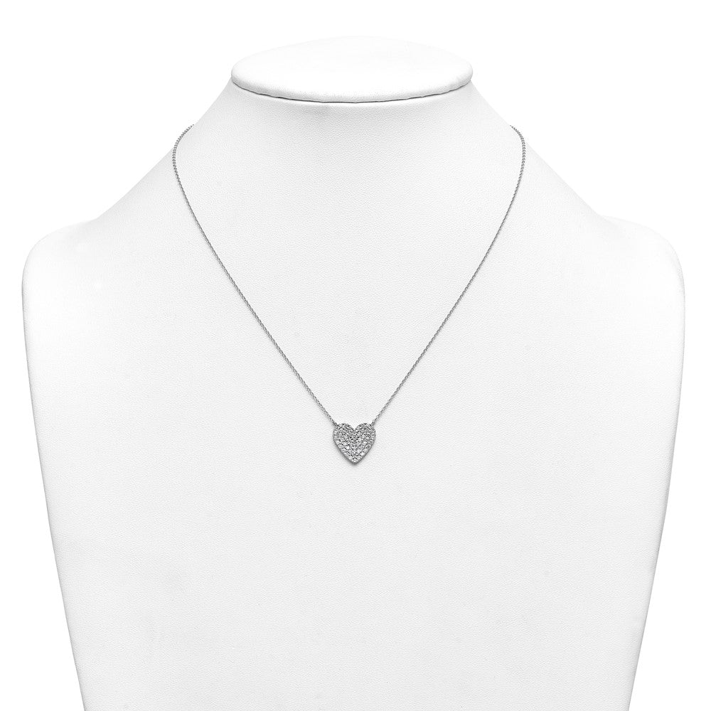 14kw 3/4 ctw Lab Grown Diamond VS+ F+ Heart Cluster Necklace