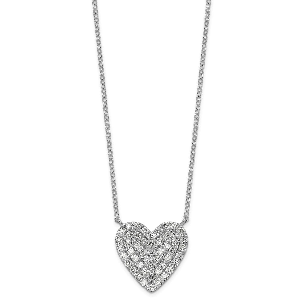 14kw 3/4 ctw Lab Grown Diamond VS+ F+ Heart Cluster Necklace