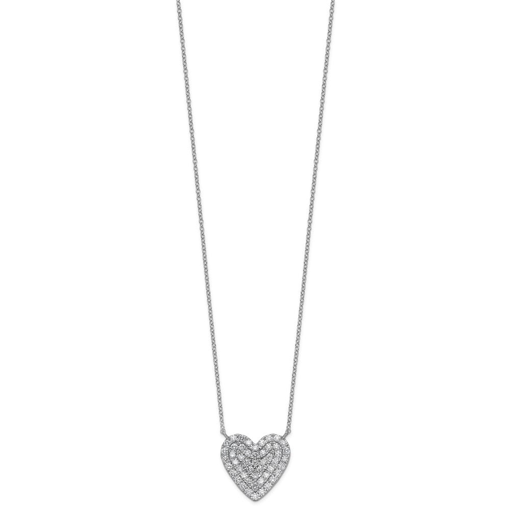 14kw 1 ctw Lab Grown Diamond VS+ F+ Heart Cluster Necklace