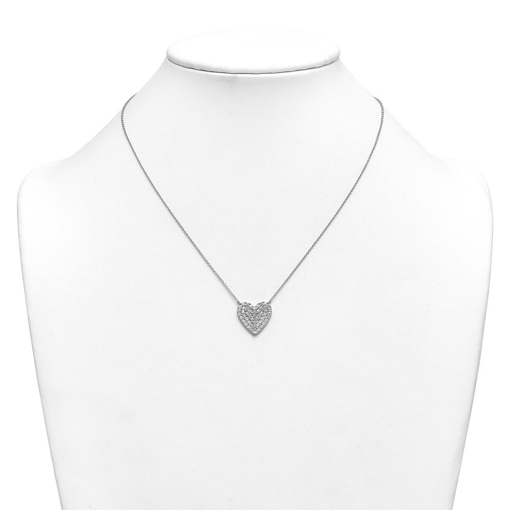 14kw 1 ctw Lab Grown Diamond VS+ F+ Heart Cluster Necklace