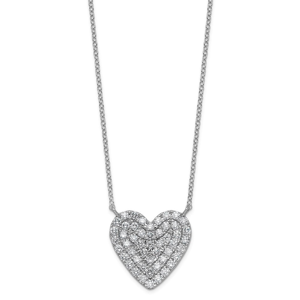 14kw 1 ctw Lab Grown Diamond VS+ F+ Heart Cluster Necklace
