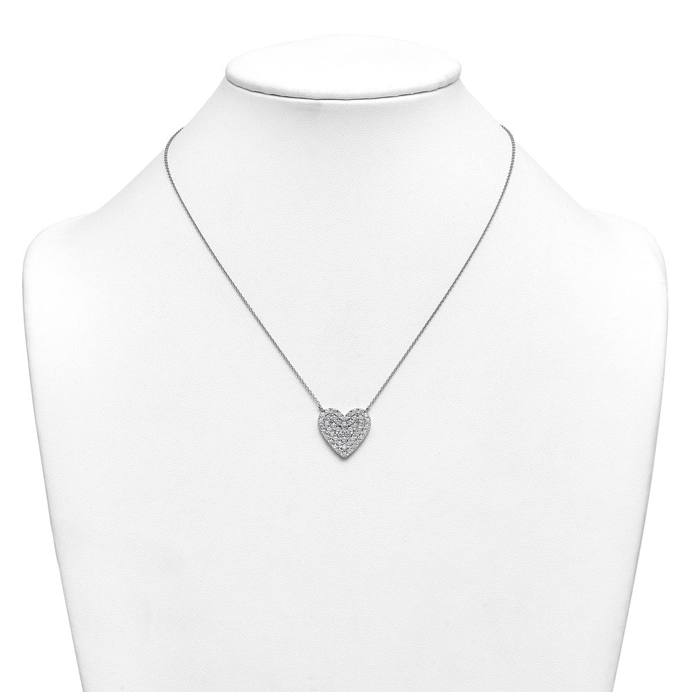 14kw 1 1/2 ctw Lab Grown Diamond VS+ F+ Heart Cluster Necklace