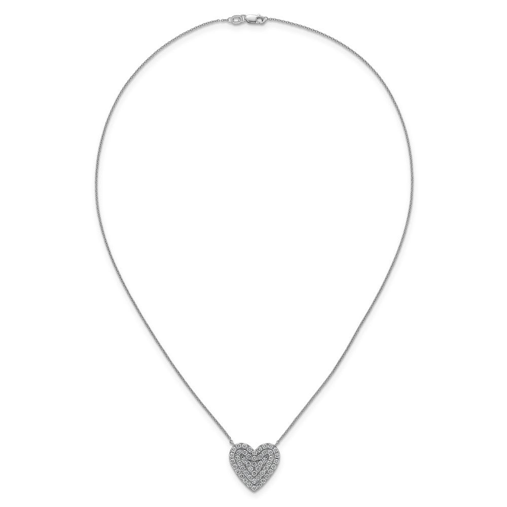 14kw 1 1/2 ctw Lab Grown Diamond VS+ F+ Heart Cluster Necklace