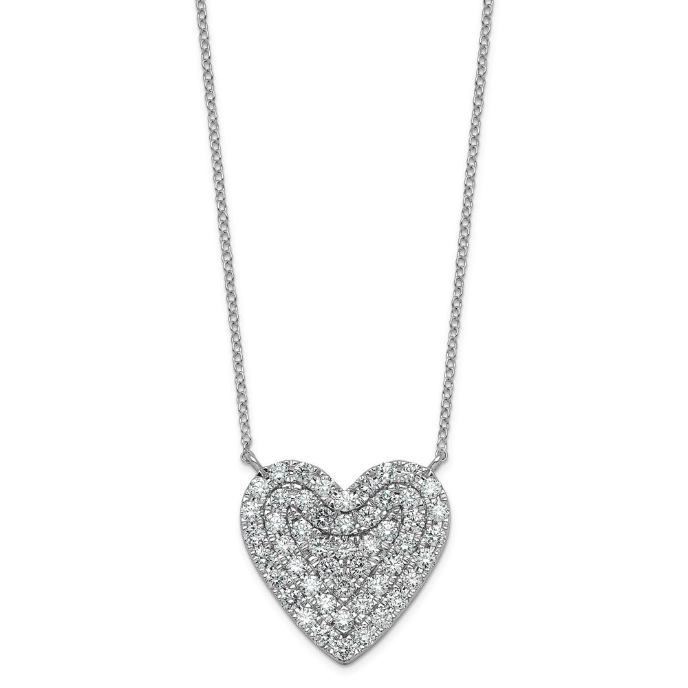 14kw 1 1/2 ctw Lab Grown Diamond VS+ F+ Heart Cluster Necklace