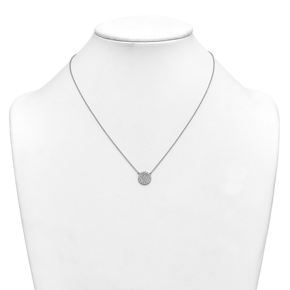 14kw 1/2 ctw Lab Grown Diamond VS+ F+ Round Cluster Necklace