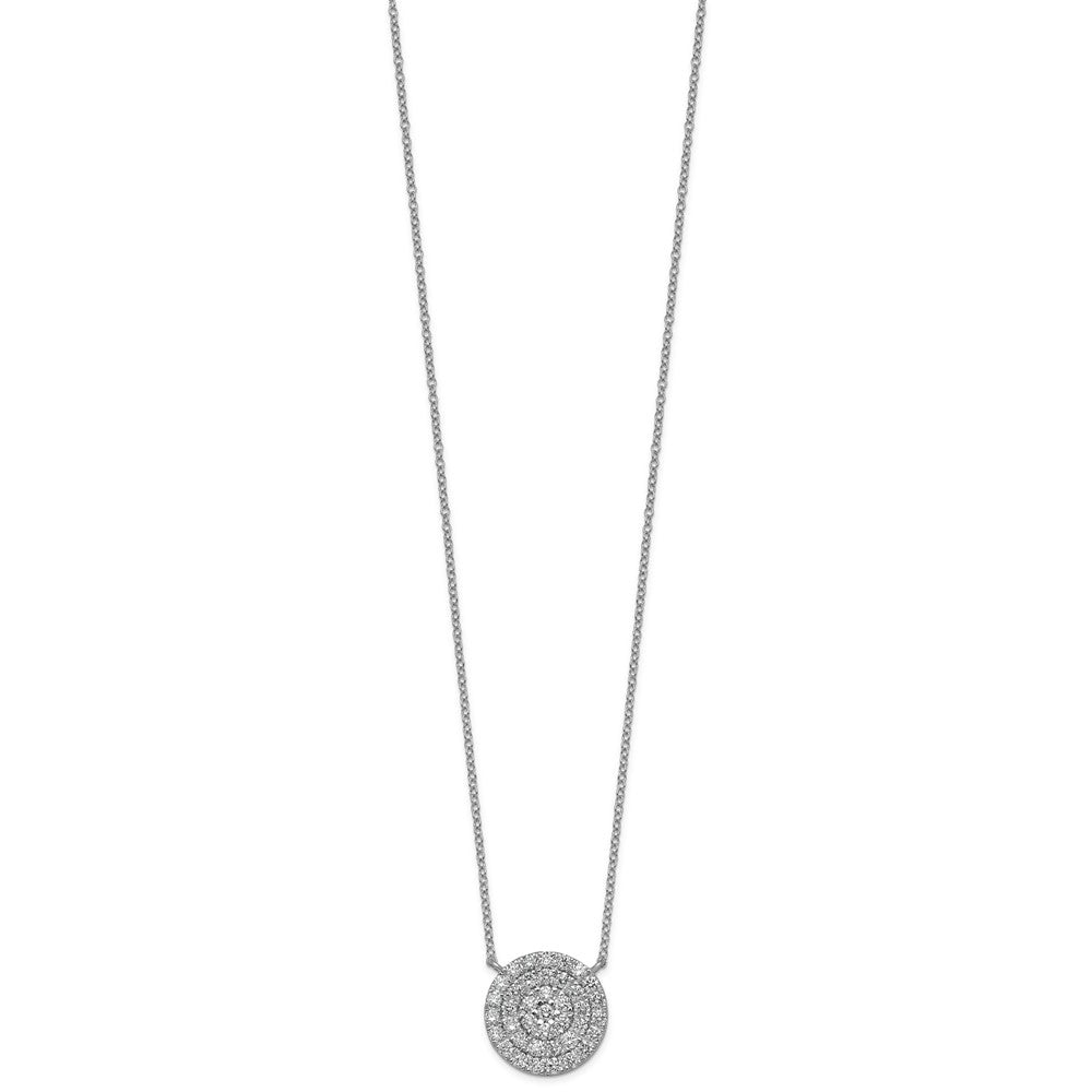14kw 1 ctw Lab Grown Diamond VS+ F+ Round Cluster Necklace