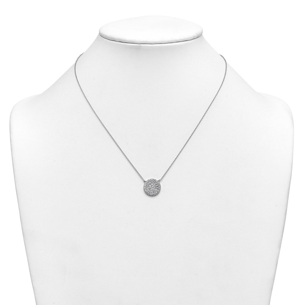 14kw 1 ctw Lab Grown Diamond VS+ F+ Round Cluster Necklace