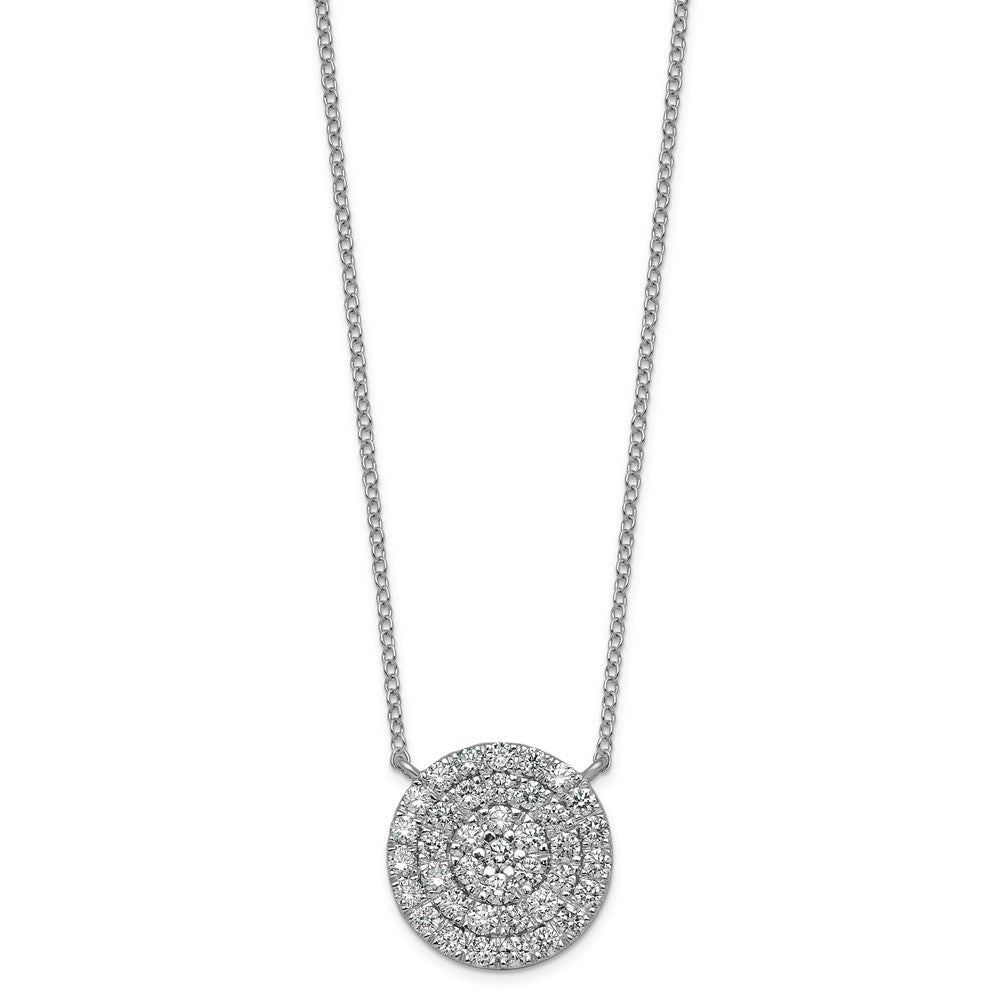 14kw 1 ctw Lab Grown Diamond VS+ F+ Round Cluster Necklace